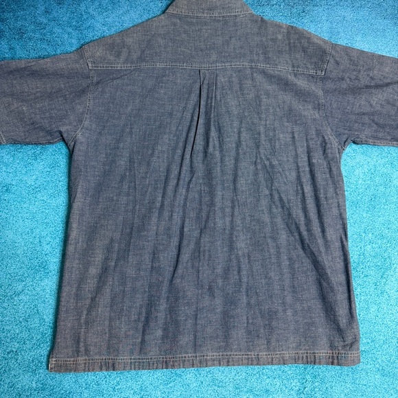 Wolverine Boots and Gear Denim Shirt Men's Size XL Short Sleeve Westernwear - Picture 10 of 16